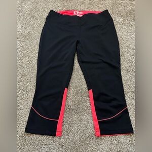 Black and Coral Spandex Exercise Pants